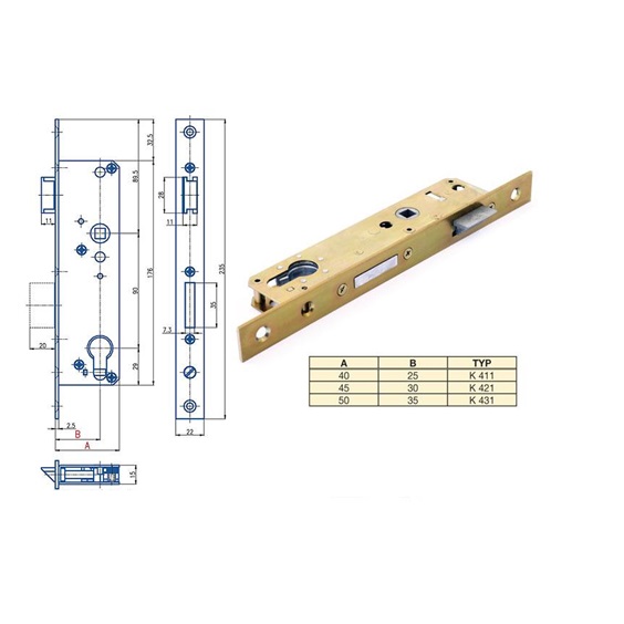 HOBES Zámek zadlabací K 431 P-L Zn bílý  50/90